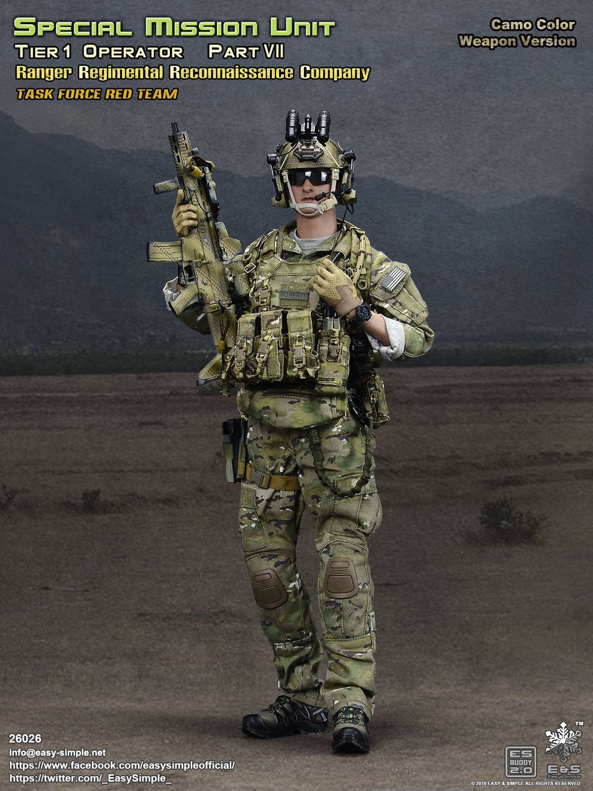 E26037 1/6 SMU Ranger Regimental Reconnaissance Company Tactical Vest & Pouches 