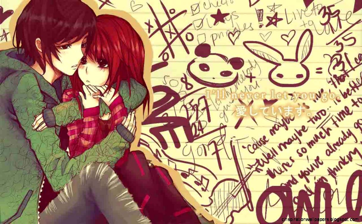 Romantic Anime Couple Hug 3D Wallpapers Collection Pack