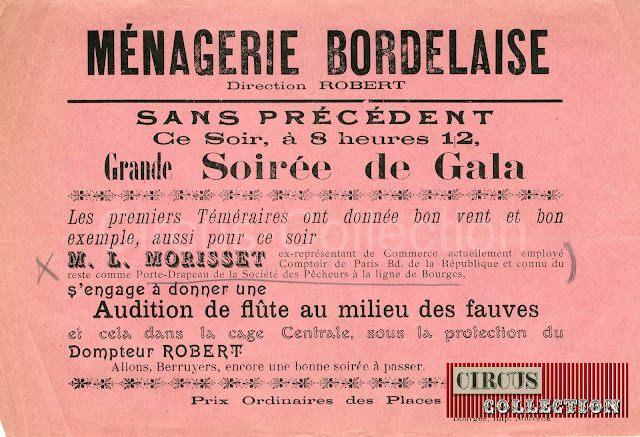affiche de la ménagerie Bordelaise 