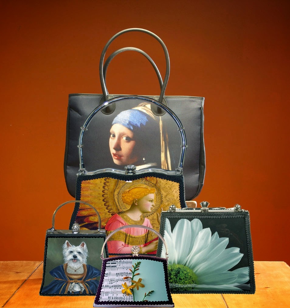 Sewing With Colour Art on bags.