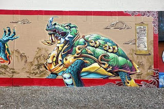 Chinese Murals With Dragon Grafiti Art