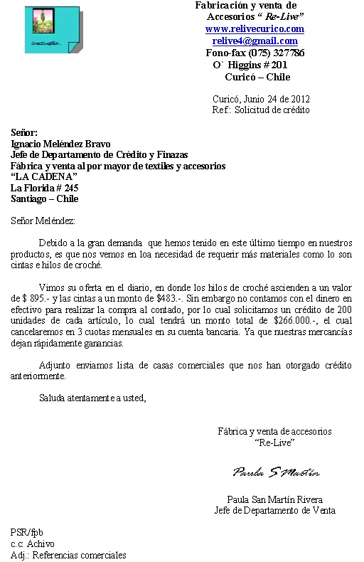 Modelo De Carta De Solicitud De Prestamo De Local Creditoocun