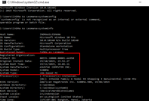 Systeminfo Result