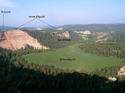La Vall de la Gavarresa i el Serrat d'Aguiló des de la Cinglera de Cal Llop