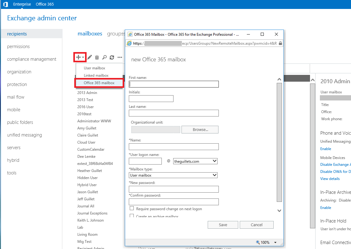 Creating A Remote Mailbox In An Exchange Hybrid Environment Microsoft