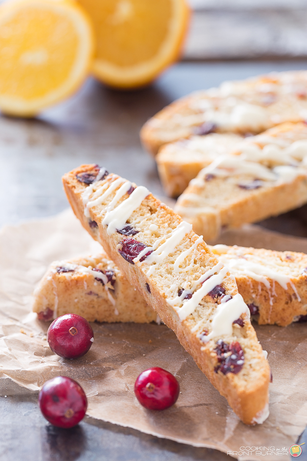 pieces of biscotti drizzled with chocolate