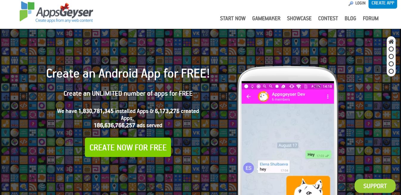 App is started. Num приложение. Appsgeyser. Start app for Android.