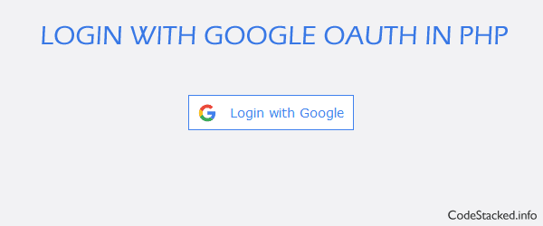Login with Google OAuth in PHP