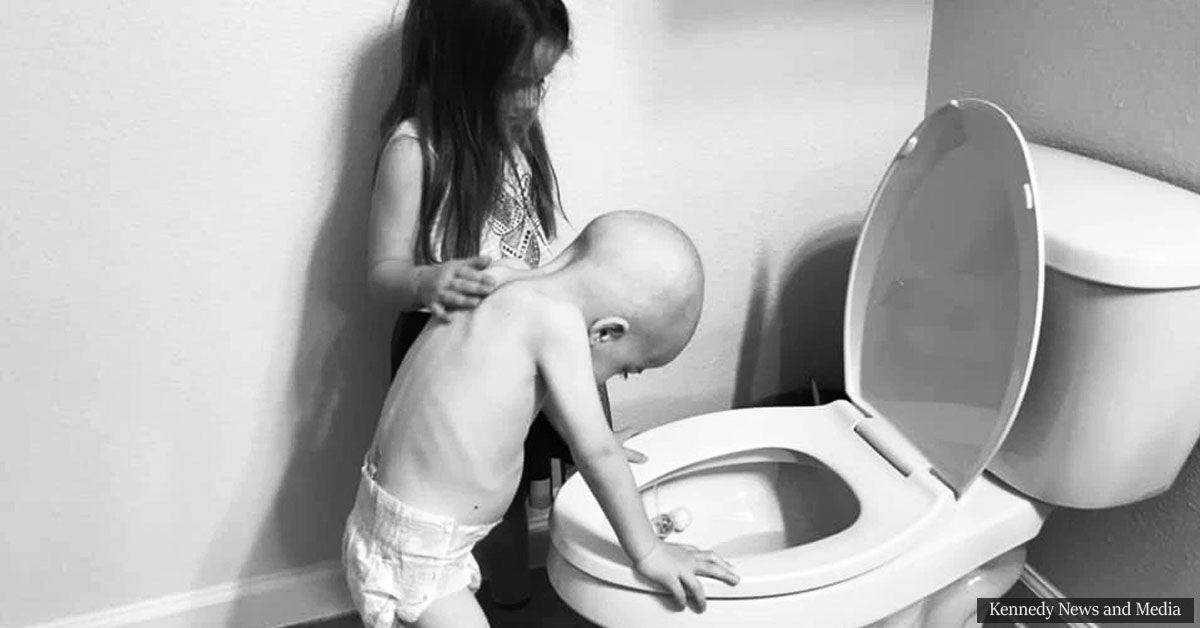 Touching Photo Depicts Sister Soothing Her Ill Little Brother Battling Leukemia
