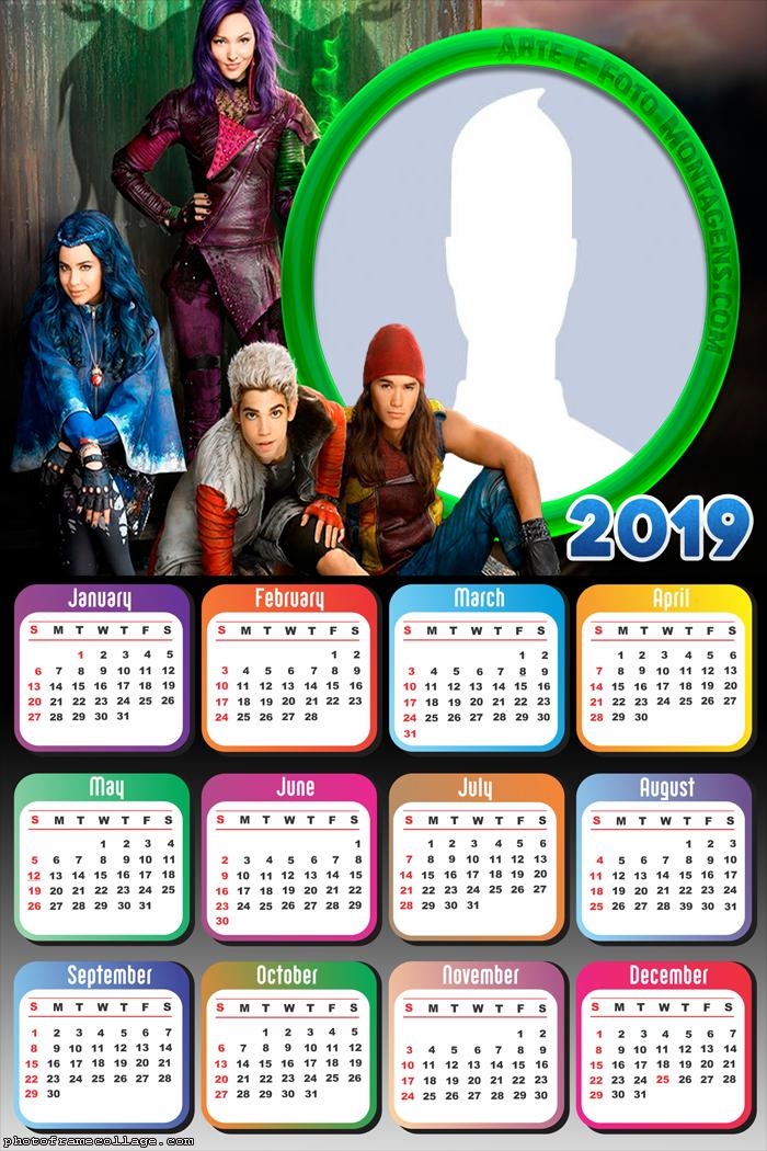 Descendants 2019 Free Printable Calendar. - Oh My Fiesta! in english