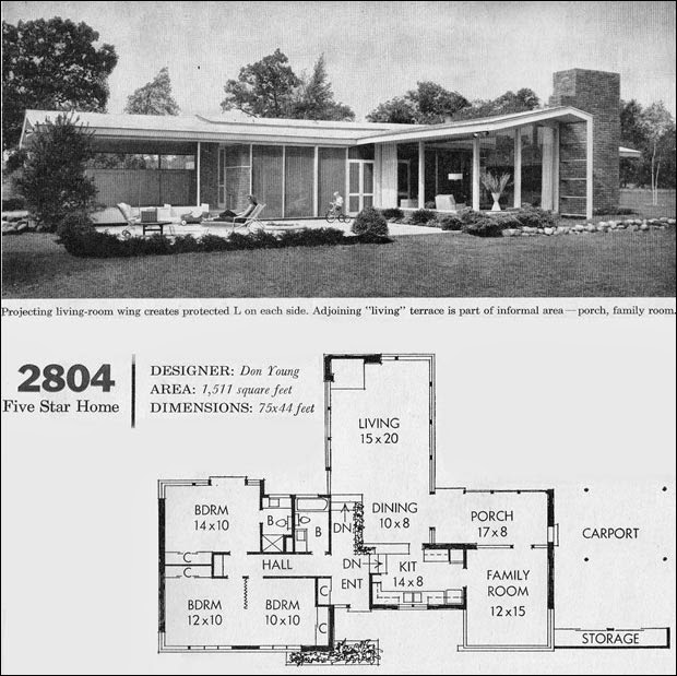 1960 Mid Century California Modern House Plan - Better Homes