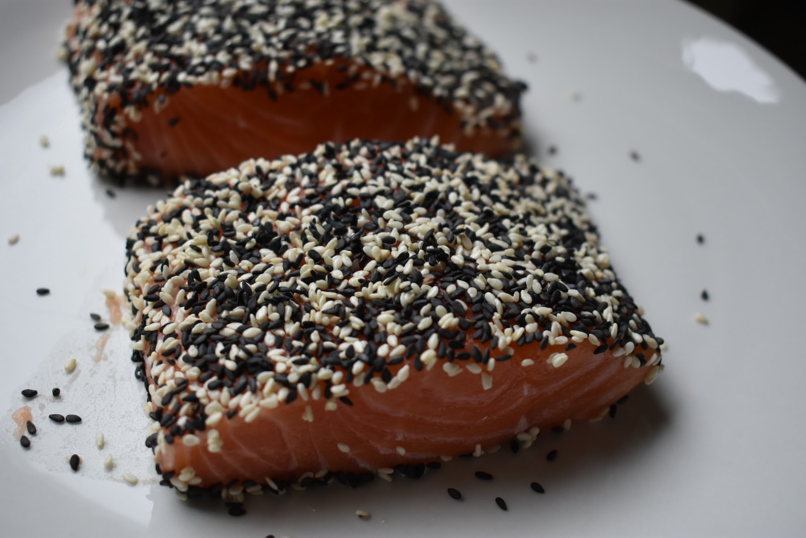 Sesame Crusted Salmon with Wasabi Aioli Chef Jen