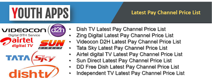 Latest TRAI Pay Channel Price List as on  - Youth Apps
