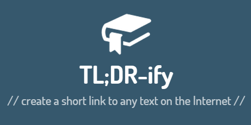 可標示並高亮顯示特定文字的縮短網址服務，TLDRify！