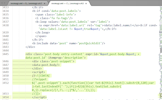 kode snippet blog evo yang baru kode snippet blog evo yang baru