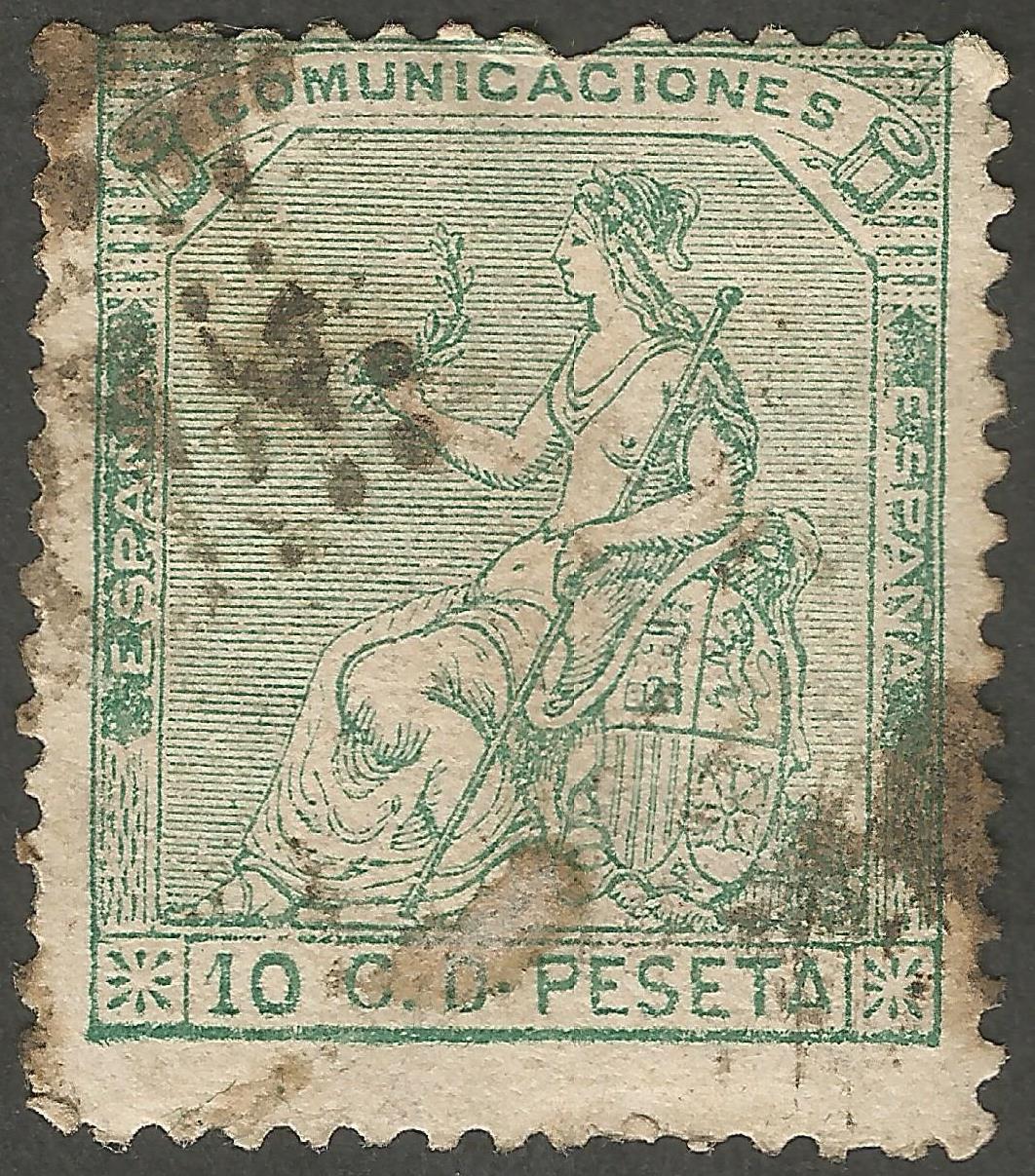 Stamps Stamp Spain (1873) Allegory of Spain 10c