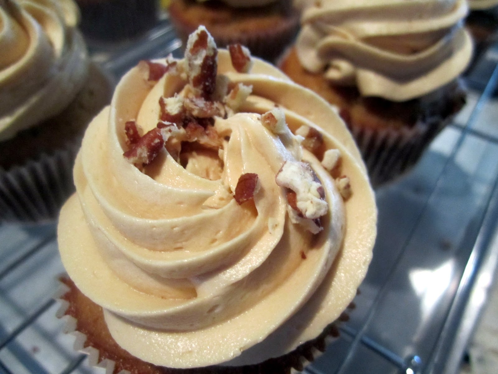 Judy's Kitchen BUTTER PECAN CUPCAKES WITH SALTED CARAMEL BUTTERCREAM