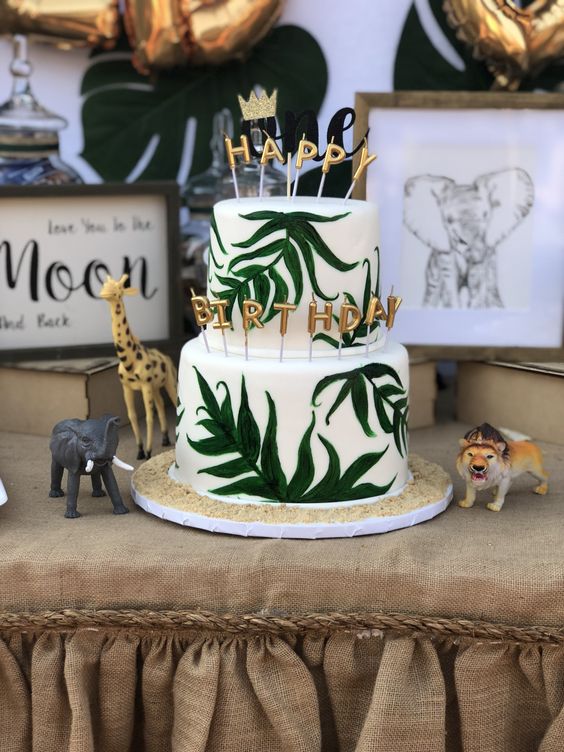 BeyazBegonvil Safari Temalı Doğum Günü Pasta Modelleri