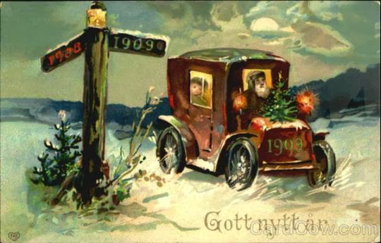 Retro Koty i Pies: Stare kartki i przepis na Nowy Rok