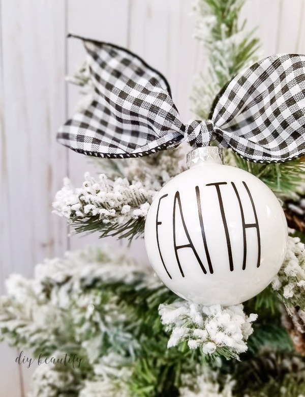Rae Dunn Inspired Christmas Ornaments DIY beautify