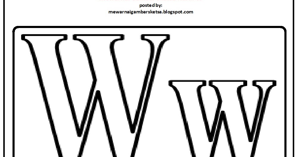 Mewarnai Gambar Mewarnai Gambar Sketsa Kaligrafi Huruf W