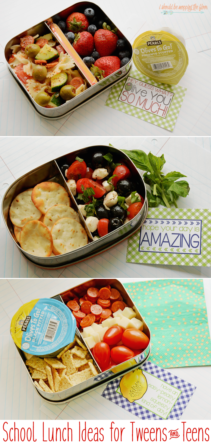 School Lunch Ideas for Tweens and Teens | Easy ideas for older kids' lunches. | Free printable lunch box notes, too!