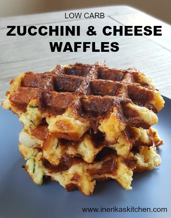 Low carb waffles with zucchini and cheese
