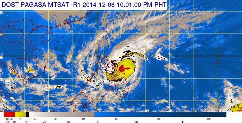 Typhoon Ruby made landfall over Eastern Samar, now towards Masbate