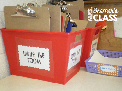Free Kindergarten Winter Write the Room activities-perfect as a literacy center!