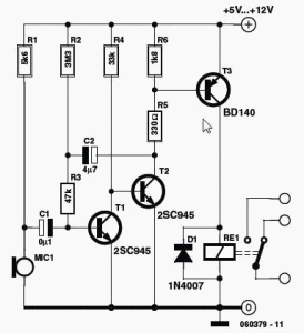 Sound Activated Switch II | Electronic Circuits Diagram