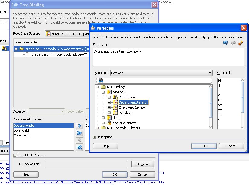 ADF UI ADF Tree table component