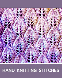 Learn Embossed Leaf Lace Pattern with our easy to follow instructions at HandKnittingStitches.com
