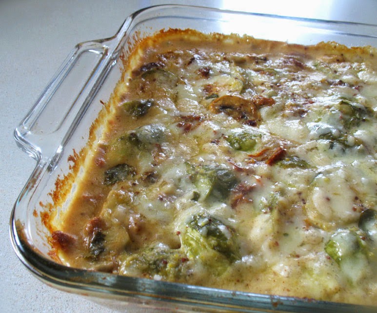 Brussels Sprouts and Mushroom Gratin with a Dijon Mornay Sauce | Lisa&amp;#39;s ...