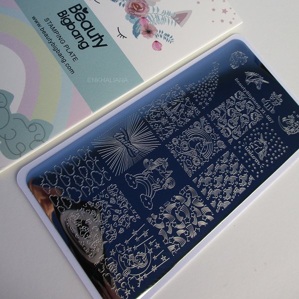 Unicorn Rainbow Magic Rectangle Nail Stamping Plate For Manicure BBBXL-007