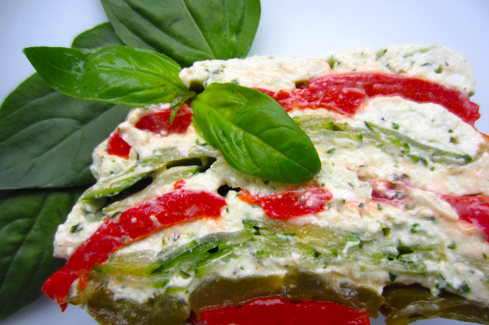 Aux petits oignons Terrine de chèvre poivrons courgettes