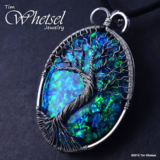 Glow in the Dark Opalescent Orgonite Tree of Life Pendant by Tim Whetsel