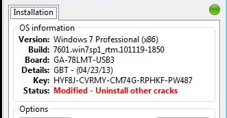 Uninstall windows 7 cracks/loader