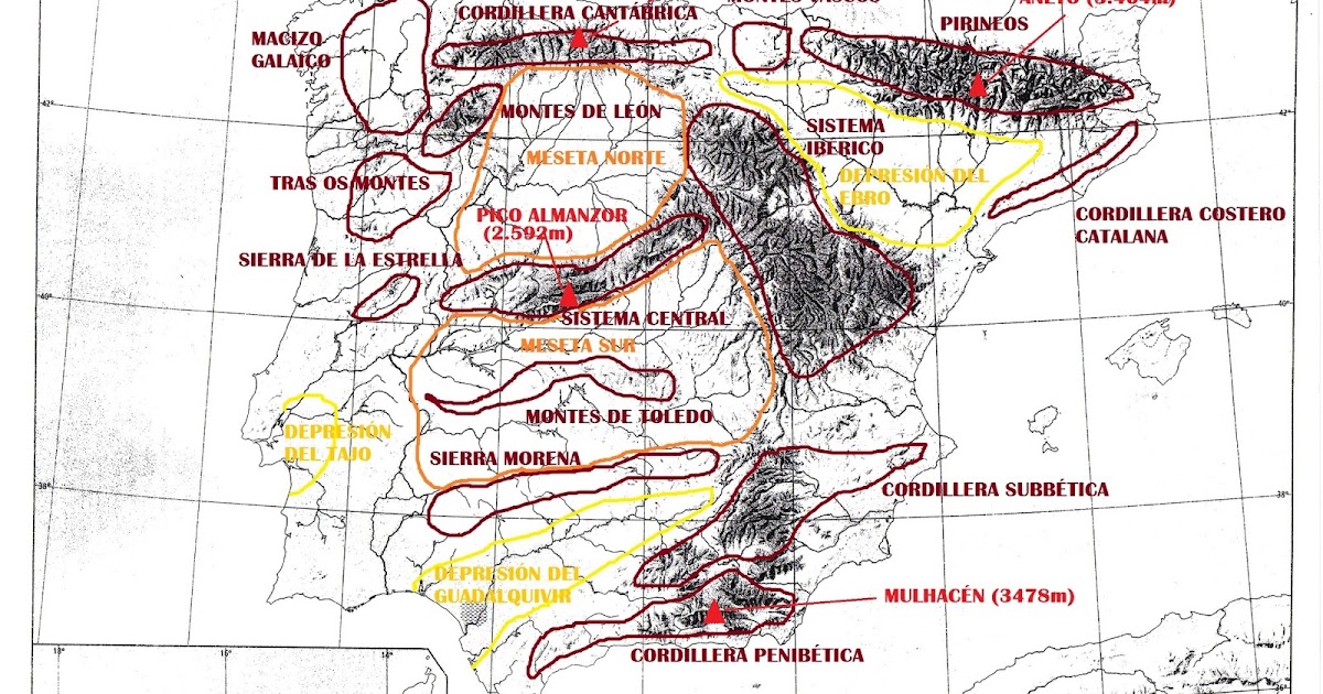 Introducción a la Geografía física de España y Portugal con mapas