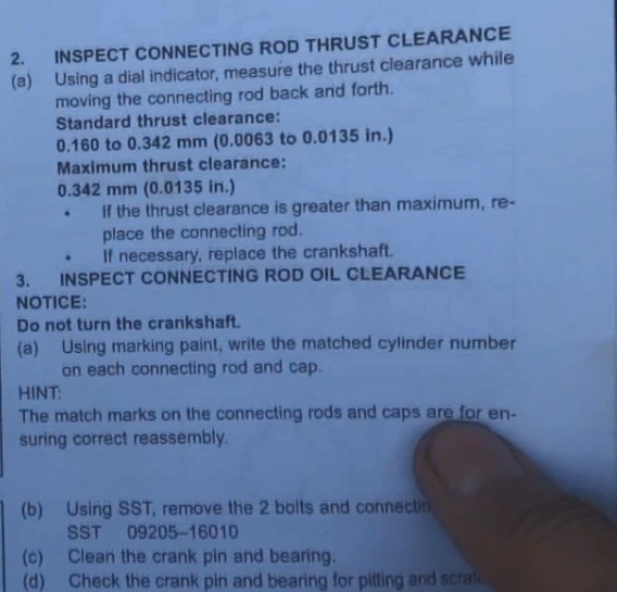 Connecting rod thrust checking using dial gauge method Engineering