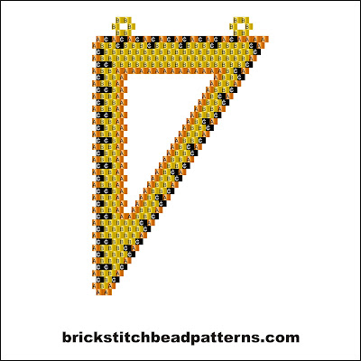 Free brick stitch seed bead necklace pendant pattern labeled color chart