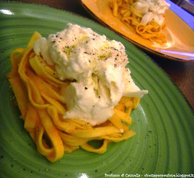 fettuccine con zucca e burrata - vietato contare le calorie