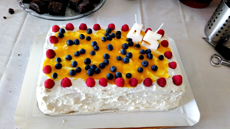 receita + bolo com mousse de manga