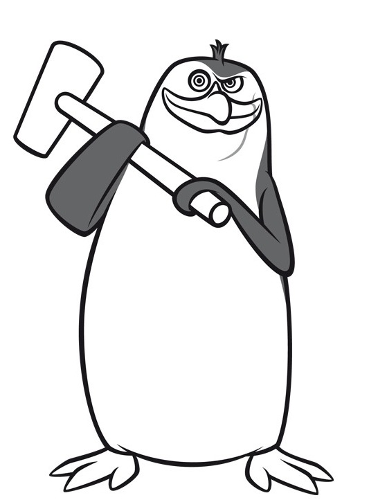 Пингвин с ножиком рисунок