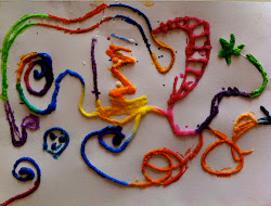 salt glue painting watercolor pies acorn water