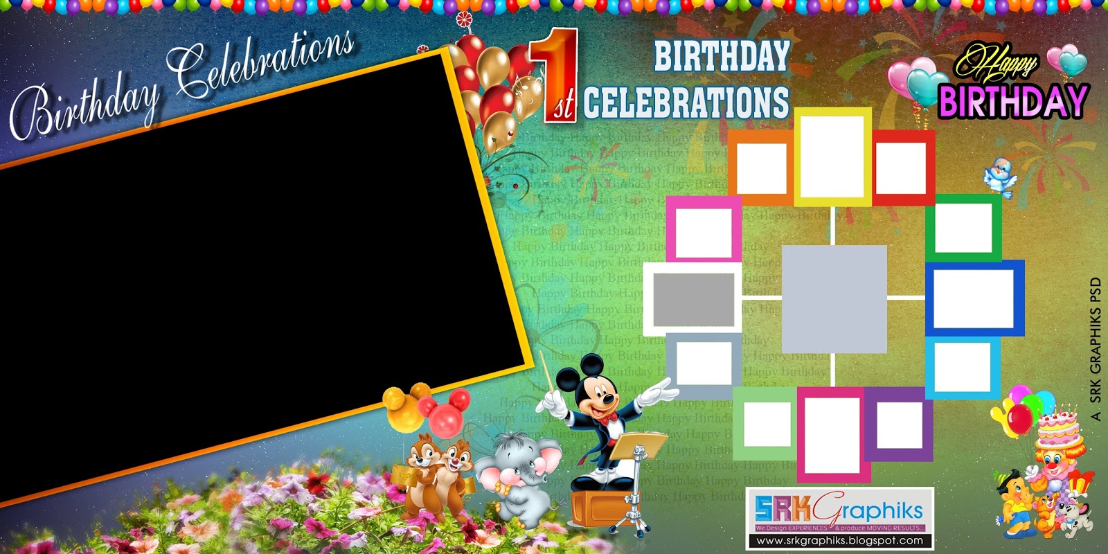 12 Months Birthday Flex Banner Design PSD Template Free Download SRK 