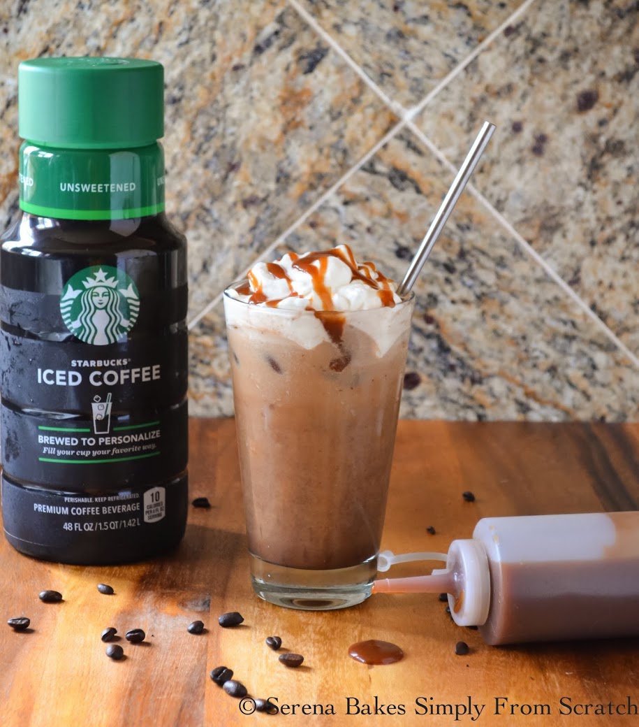 Snickers Starbucks Ice Brewed Coffee at home recipe from Serena Bakes Simply From Scratch.