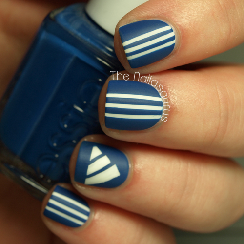 The Nailasaurus | UK Nail Art Blog - 3 Stripes on Sneakers (Adidas Nail Art) The Nailasaurus | UK Nail Art Blog