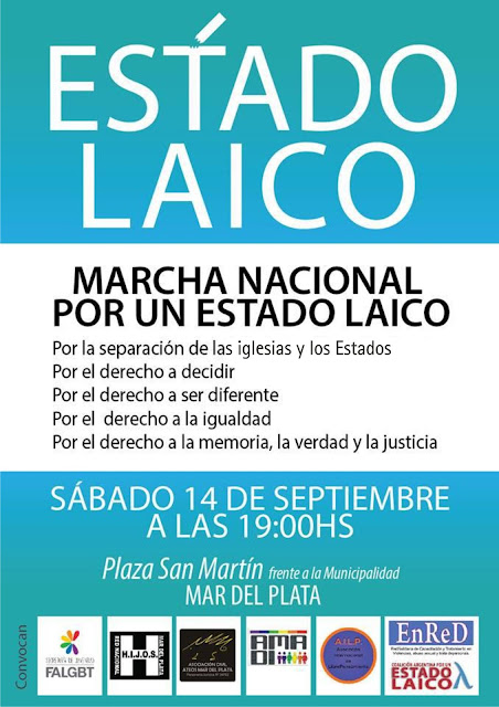 Marcha Nacional por el Estado Laico - 14 de septiembre de 2013 - Mar del Plata