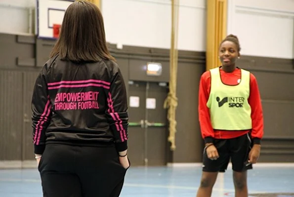 Crown Princess Victoria of Sweden visited a football education organization that has been established in 2013 in town of Tumba for girls aged between 12 and 16, which is called "Futebol da Forca Sverige"