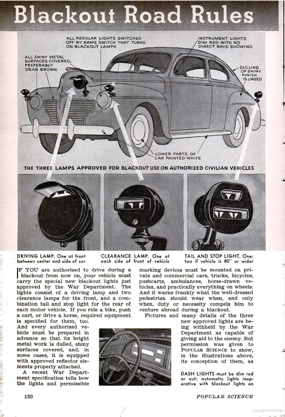 Caught at the Curb Blackout rules during WWII